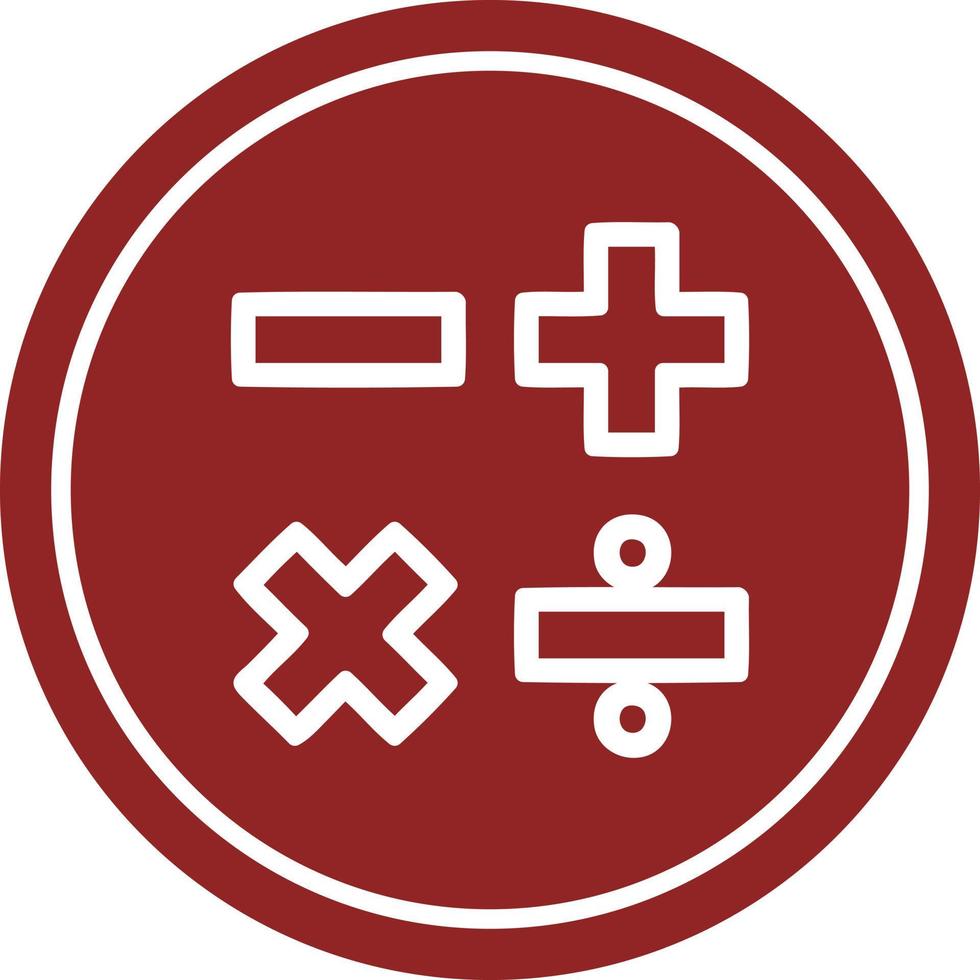math symbols circular icon vector