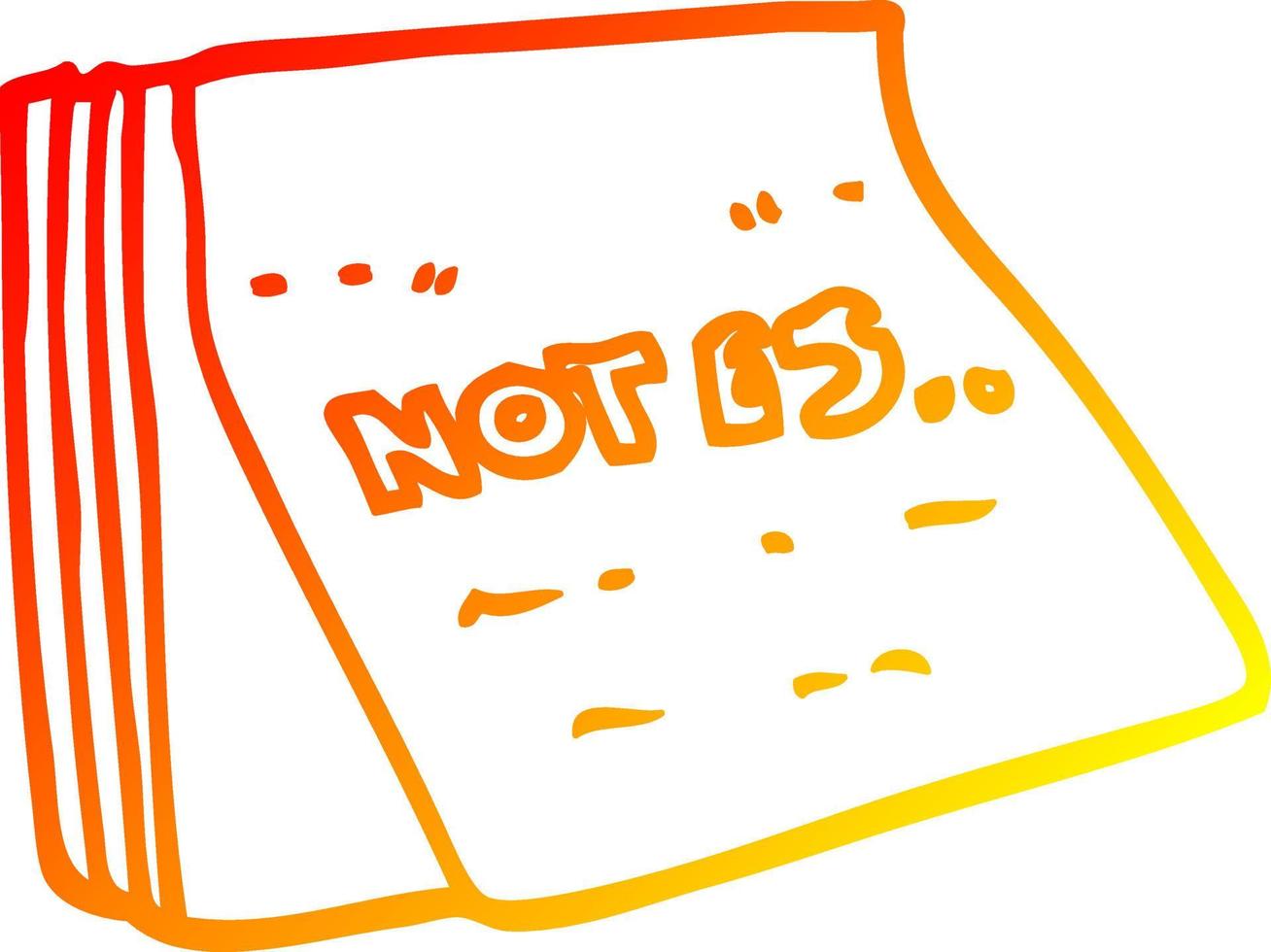 warm gradient line drawing cartoon note pad vector
