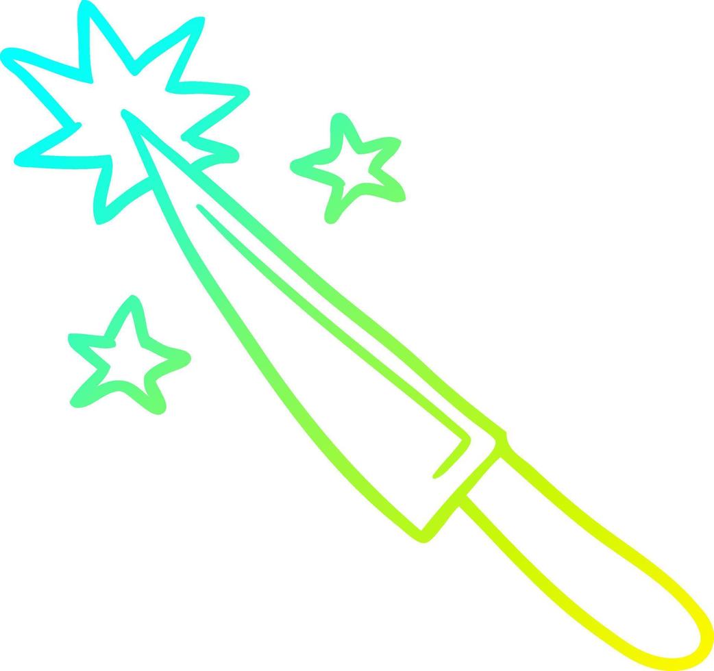 cold gradient line drawing sharp kitchen knife vector