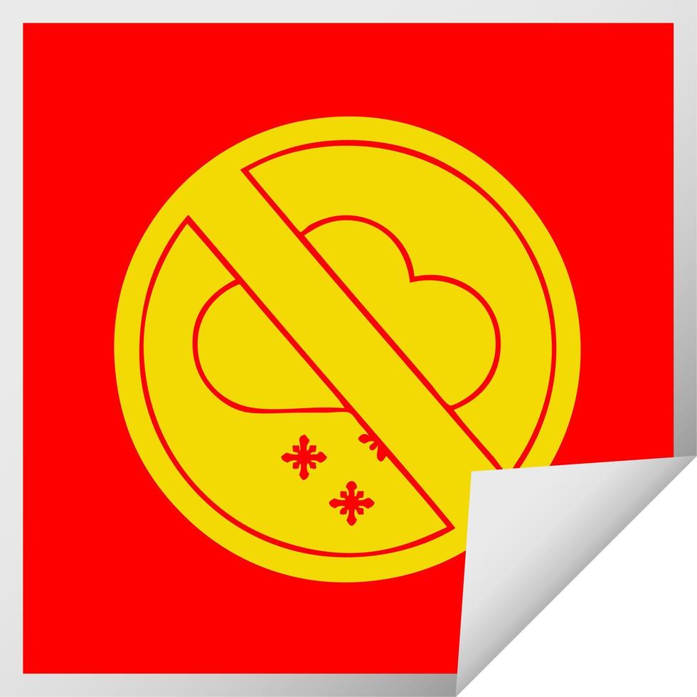 square peeling sticker cartoon no snow allowed sign vector