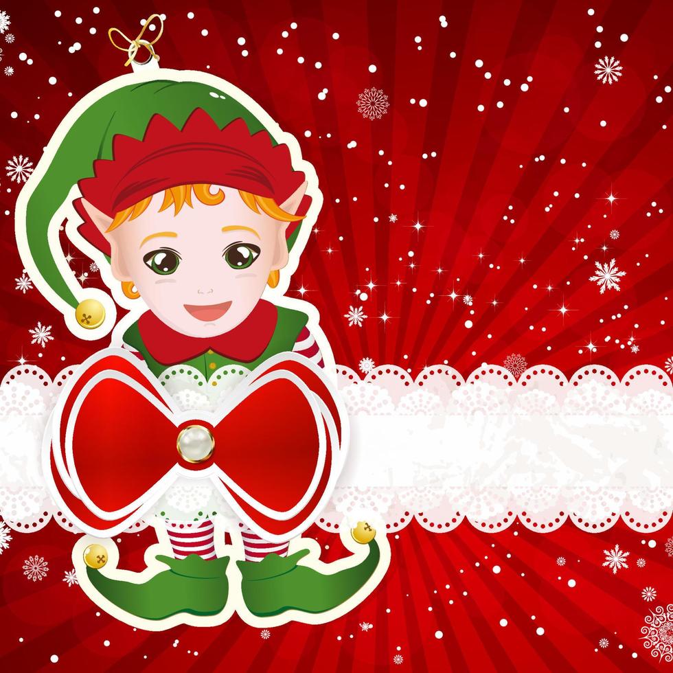 Christmas background with christmas decor elements, vector illustration.