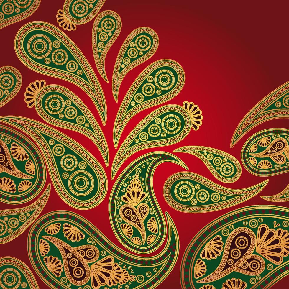 paisley red background vector