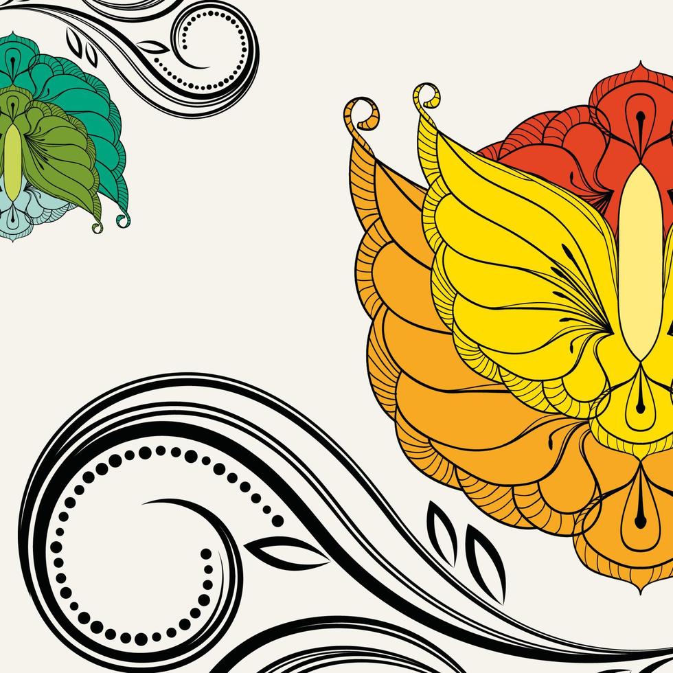 Oriental floral background. Element for design. Vector illustration.