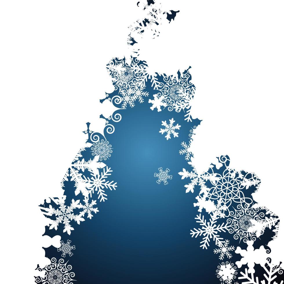 borde de navidad, fondo de diseño de copos de nieve. vector