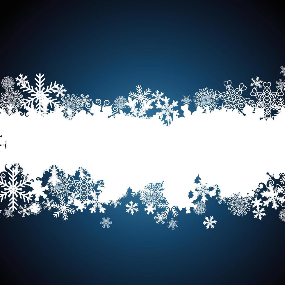 borde de navidad, fondo de diseño de copos de nieve. vector