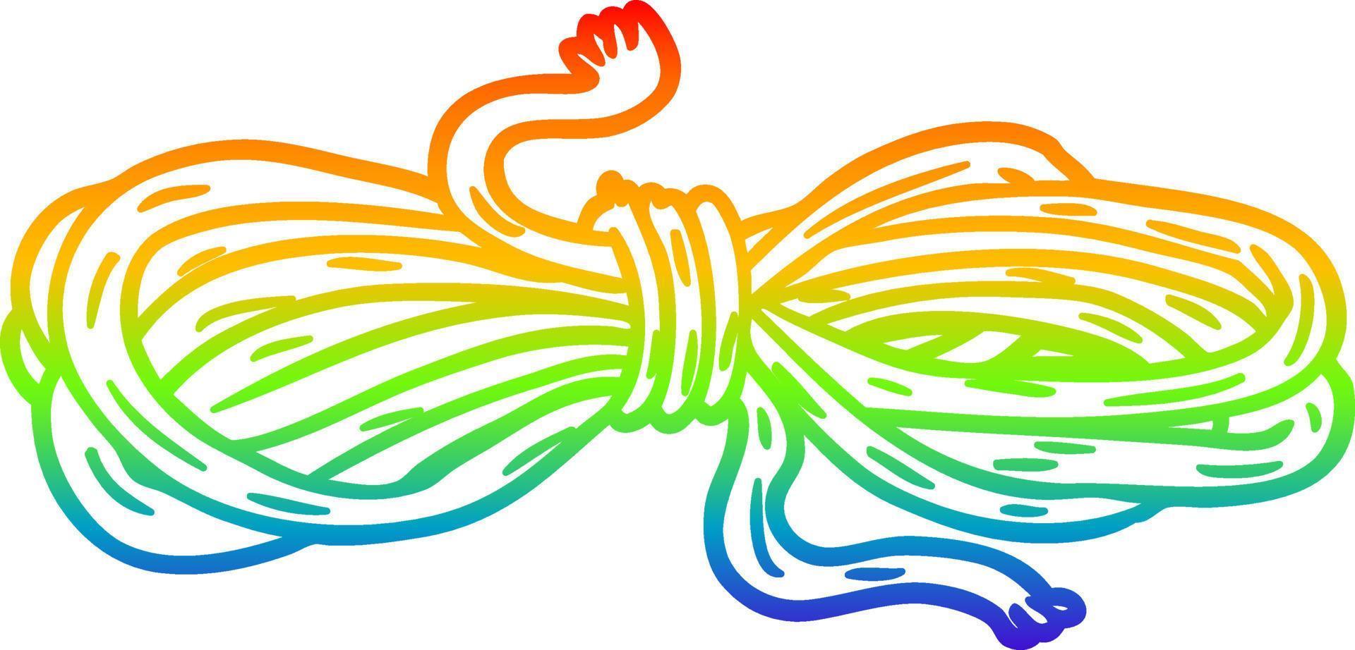 rainbow gradient line drawing Cartoon rope vector