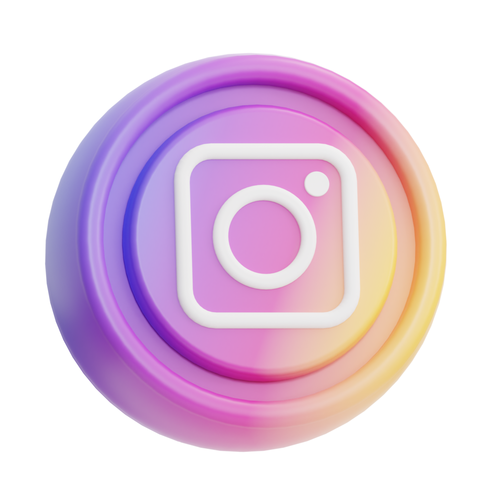 social media instagram logo illustration 3d png
