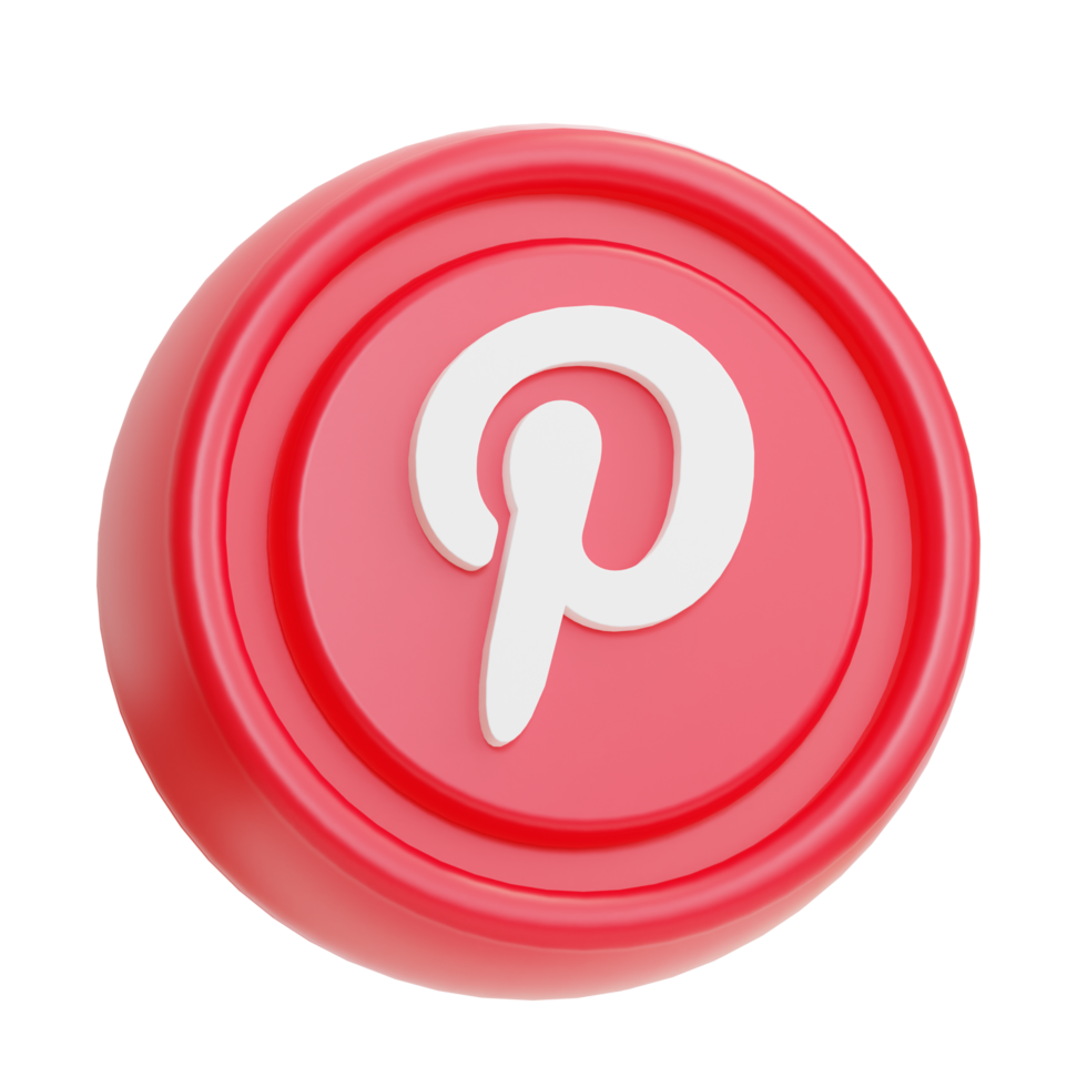 redes sociales pinterest ilustración 3d png