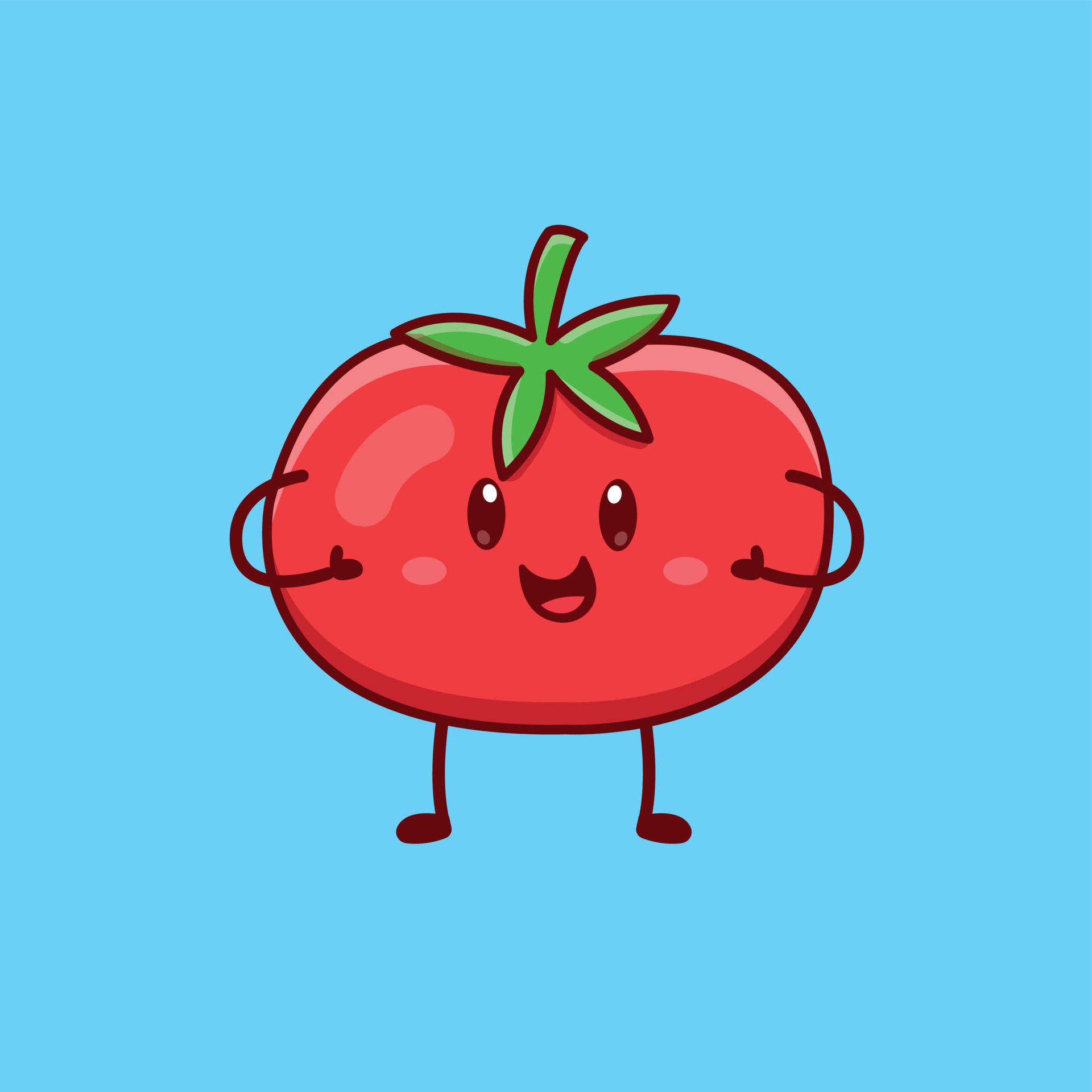 Cute cartoon tomato in vector illustration 10556103 Vector Art at Vecteezy