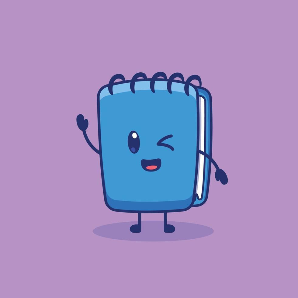 Cute cartoon notepad in vector illustration