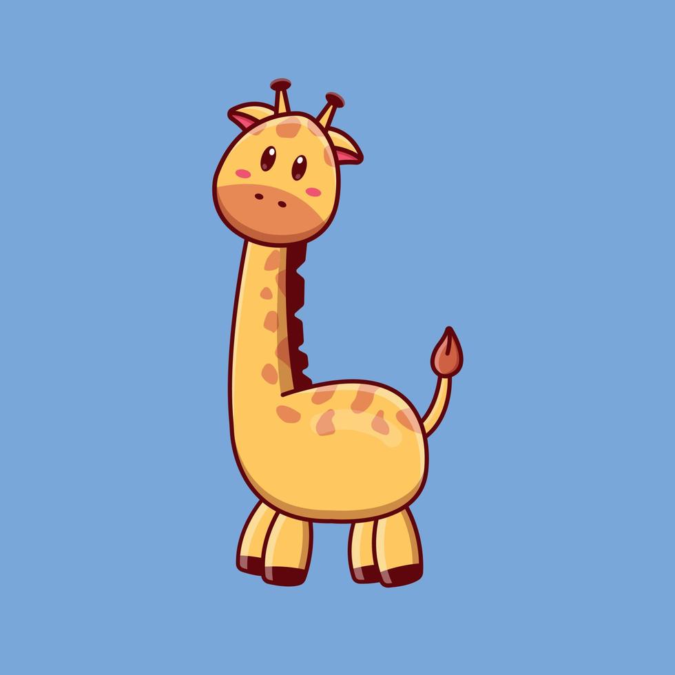 Cute cartoon giraffe in vector illustration