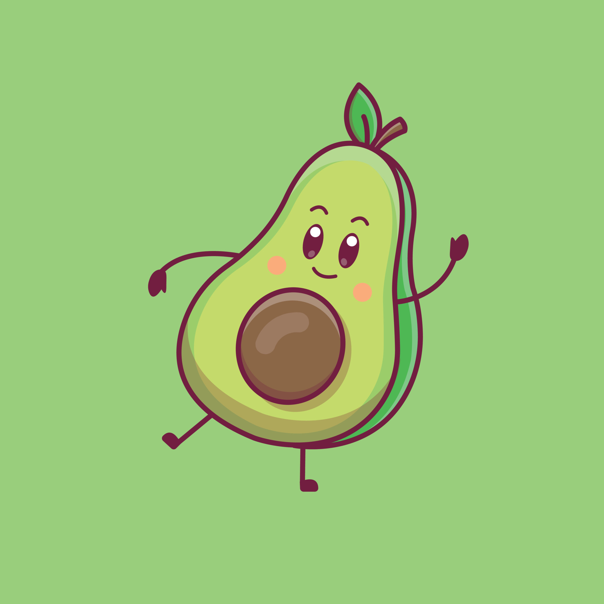 Cute cartoon avocado in vector illustration 10556167 Vector Art at Vecteezy