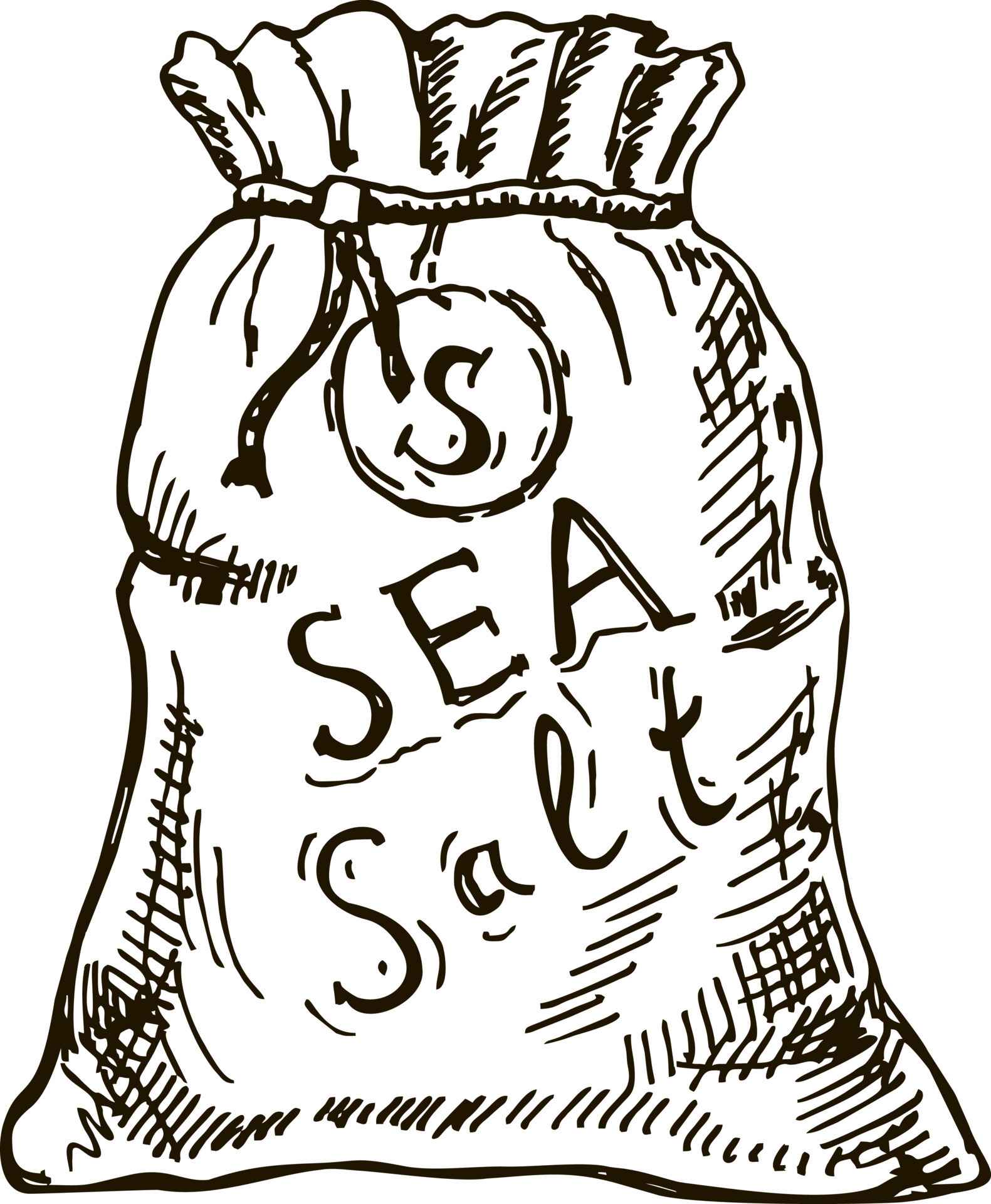 Salt a bag of salt, sea salt. Kitchen salt baking or cooking spice