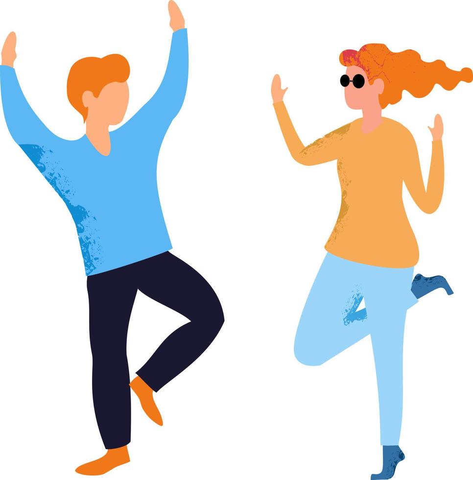 Dancing people. Man and woman dancing. The couple is dancing. Silhouette characters in dance pose enjoy party vector