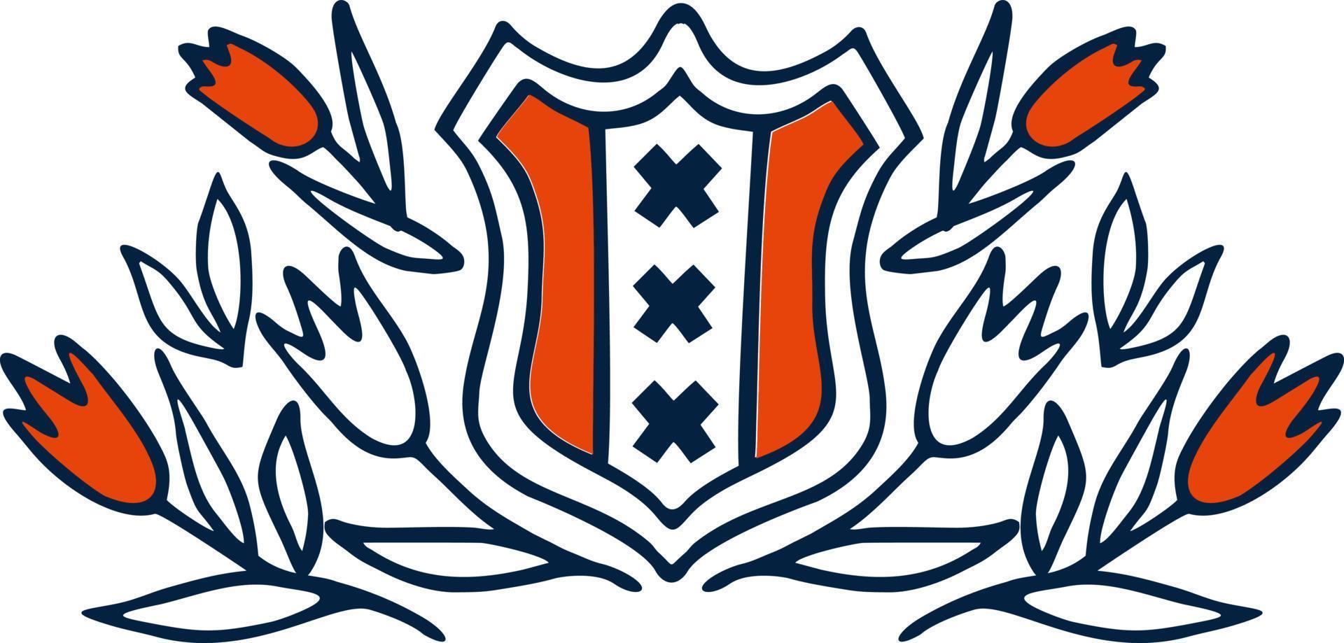 Emblem of Amsterdam. City of Netherlands vector