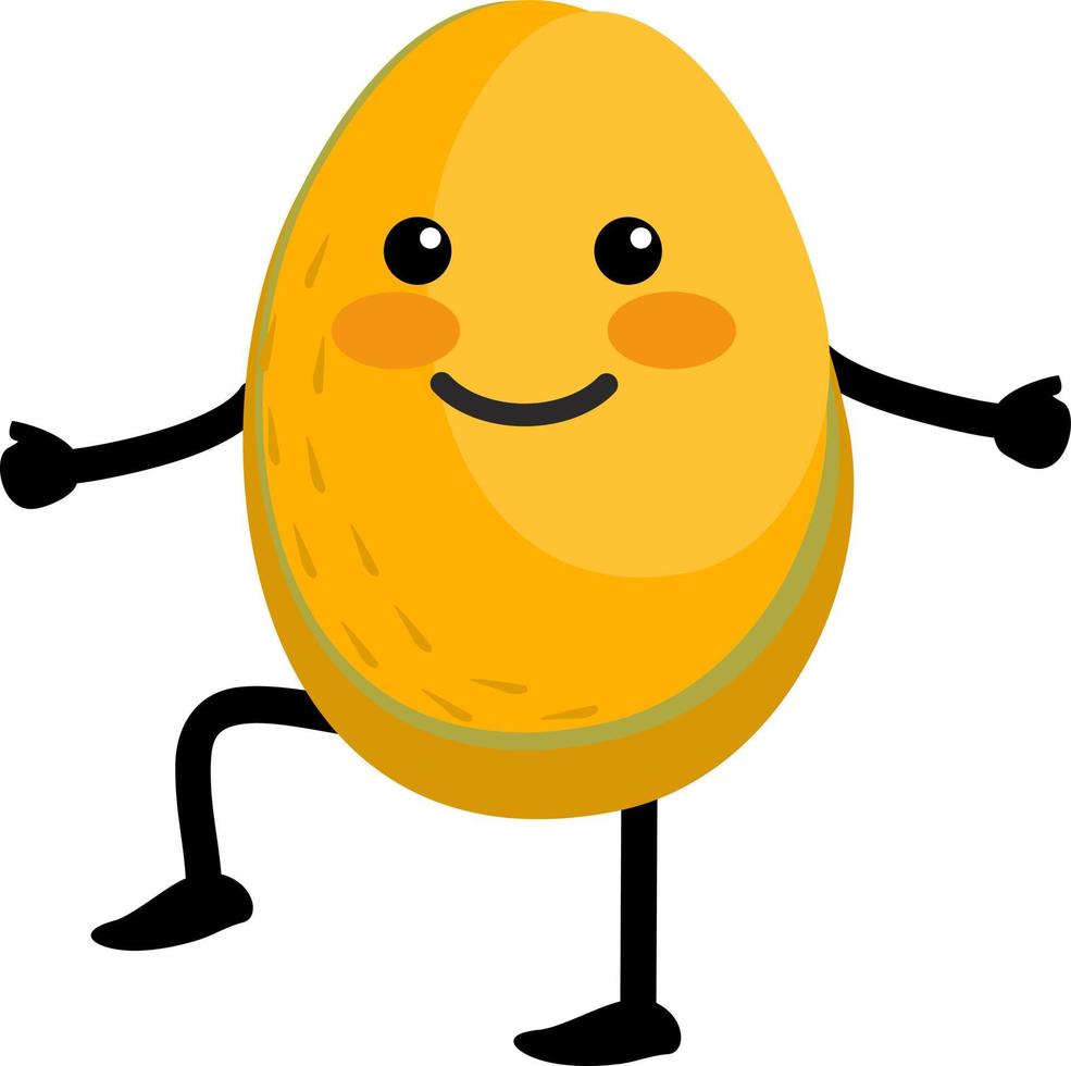 lindo personaje divertido de fruta de mango. icono de ilustración de personaje de kawaii de dibujos animados dibujados a mano de vector