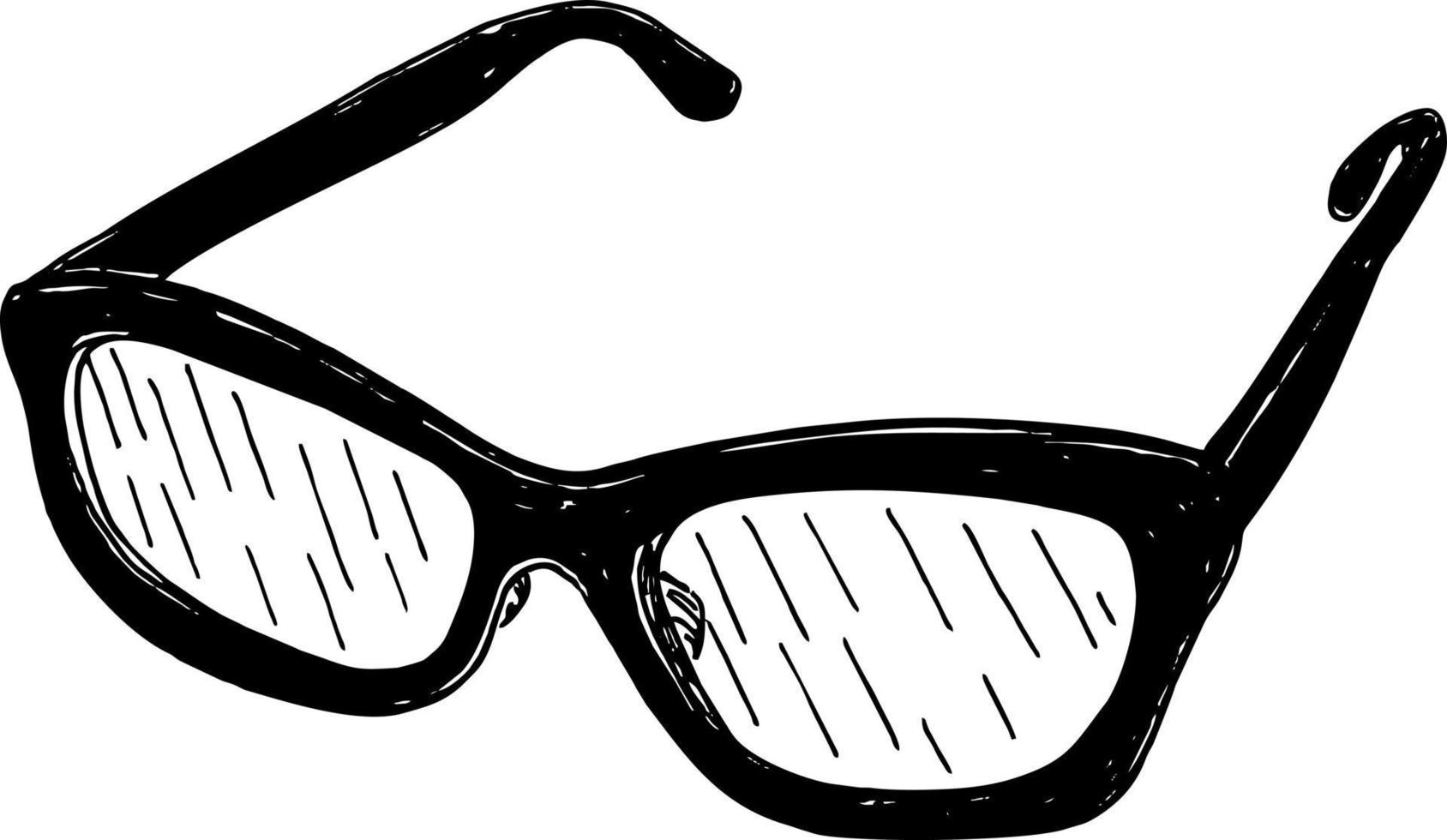 Glasses sketch vector. Hand draw illustration. Freehand outline hand drawn emblem design in art. Close Up view vector