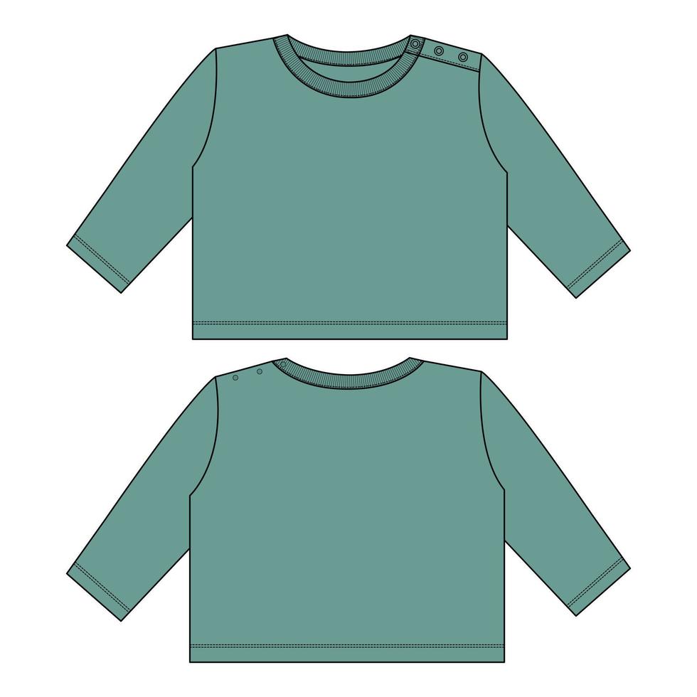 Long sleeve t shirt tops vector illustration template for kids.