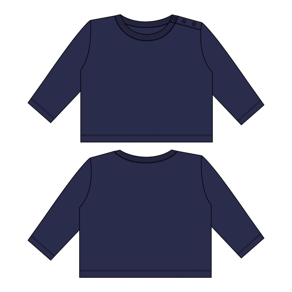 camiseta de manga larga tops plantilla de ilustración vectorial para niños. vector