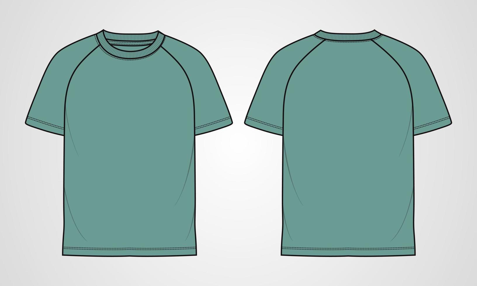 Long sleeve T shirt technical fashion flat sketch  vector illustration template