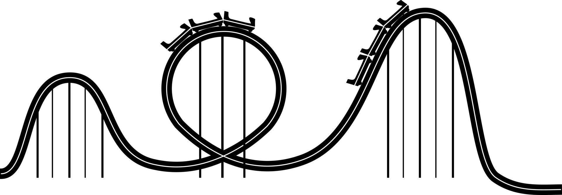 Roller coaster silhouette vector