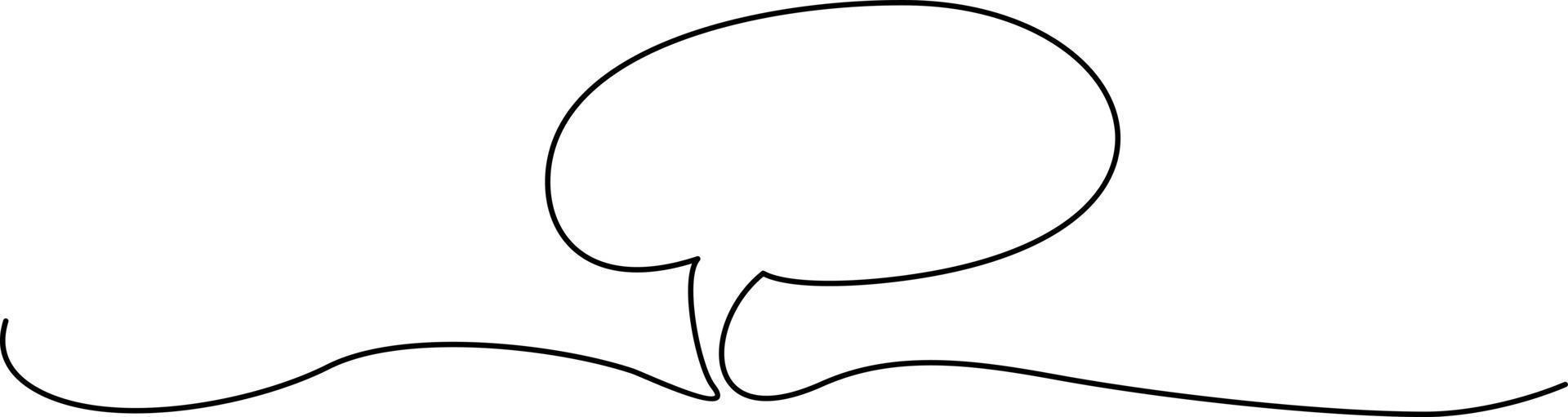 Continuous one line drawing of speech bubble vector
