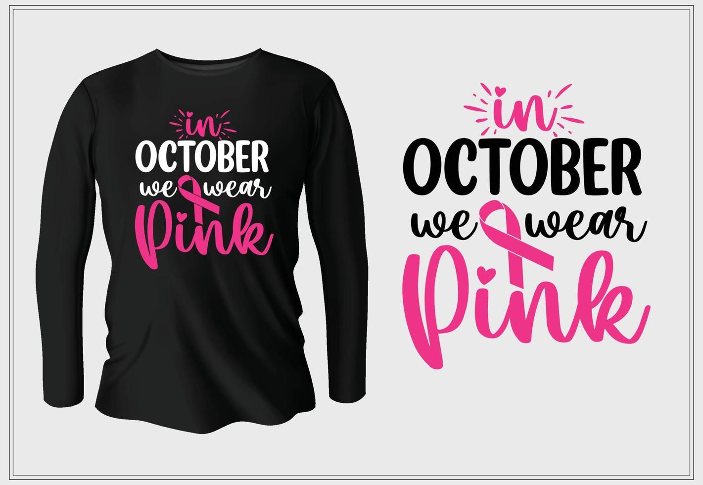 en octubre nos vestimos de rosa vector