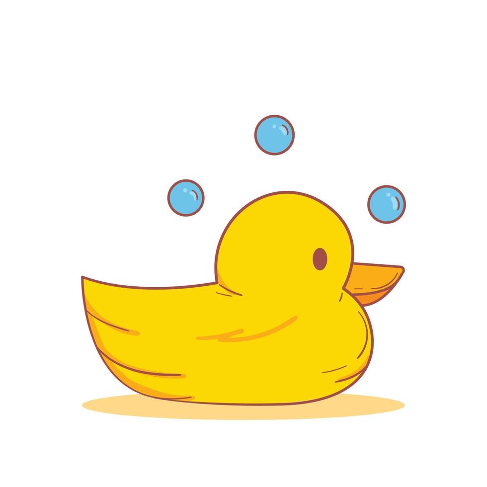 lindo pato dibujado a mano ilustración vector