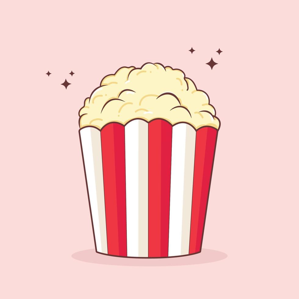 Cute Popcorn Hand Drawn Illustration vector