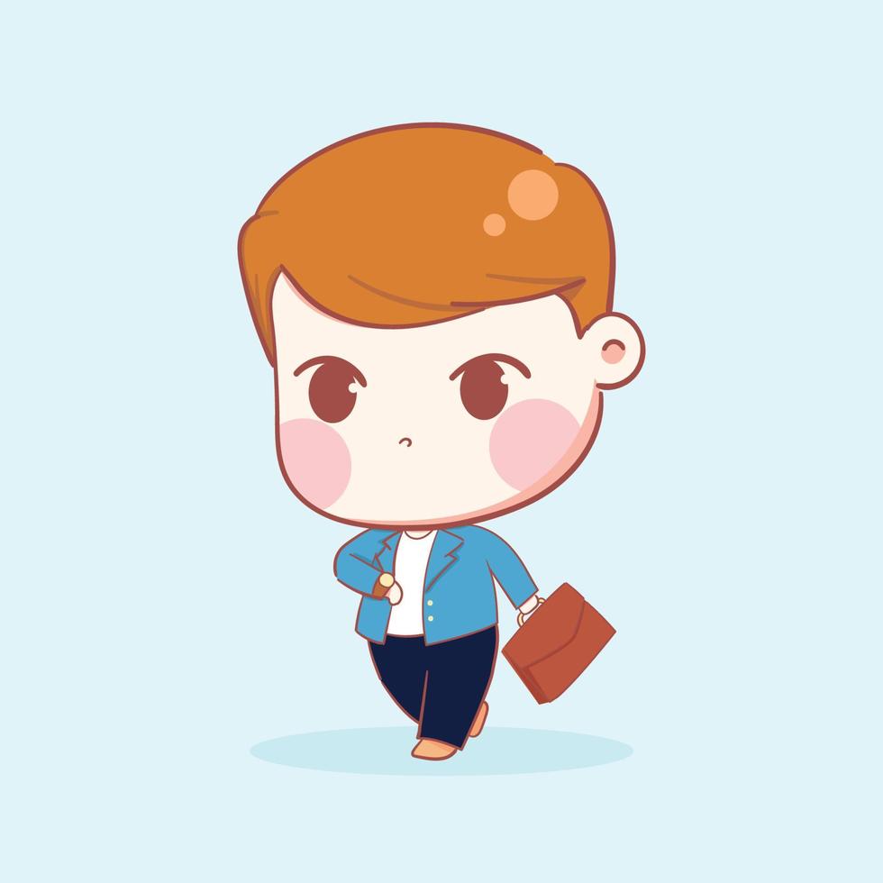 Cute Young Man Go To Work vector