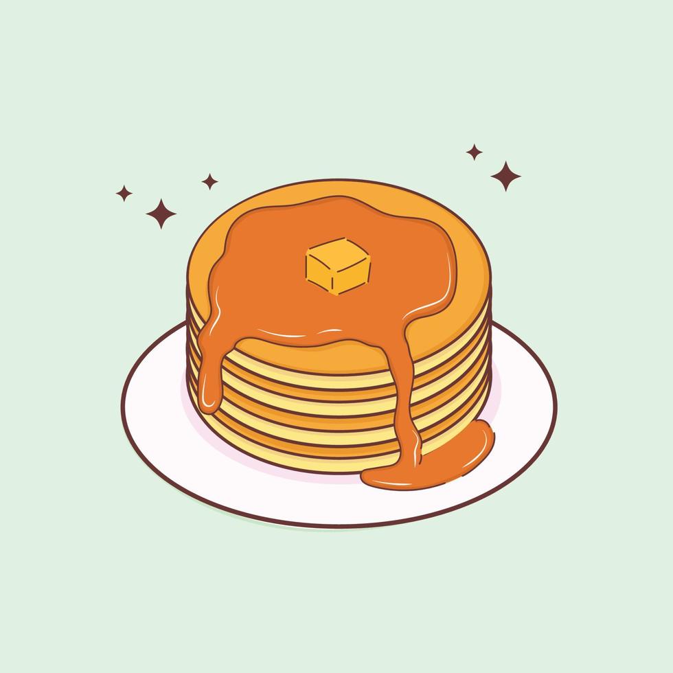 Yummy Pancake Cute Art Illustration 10556466 Vector Art at Vecteezy