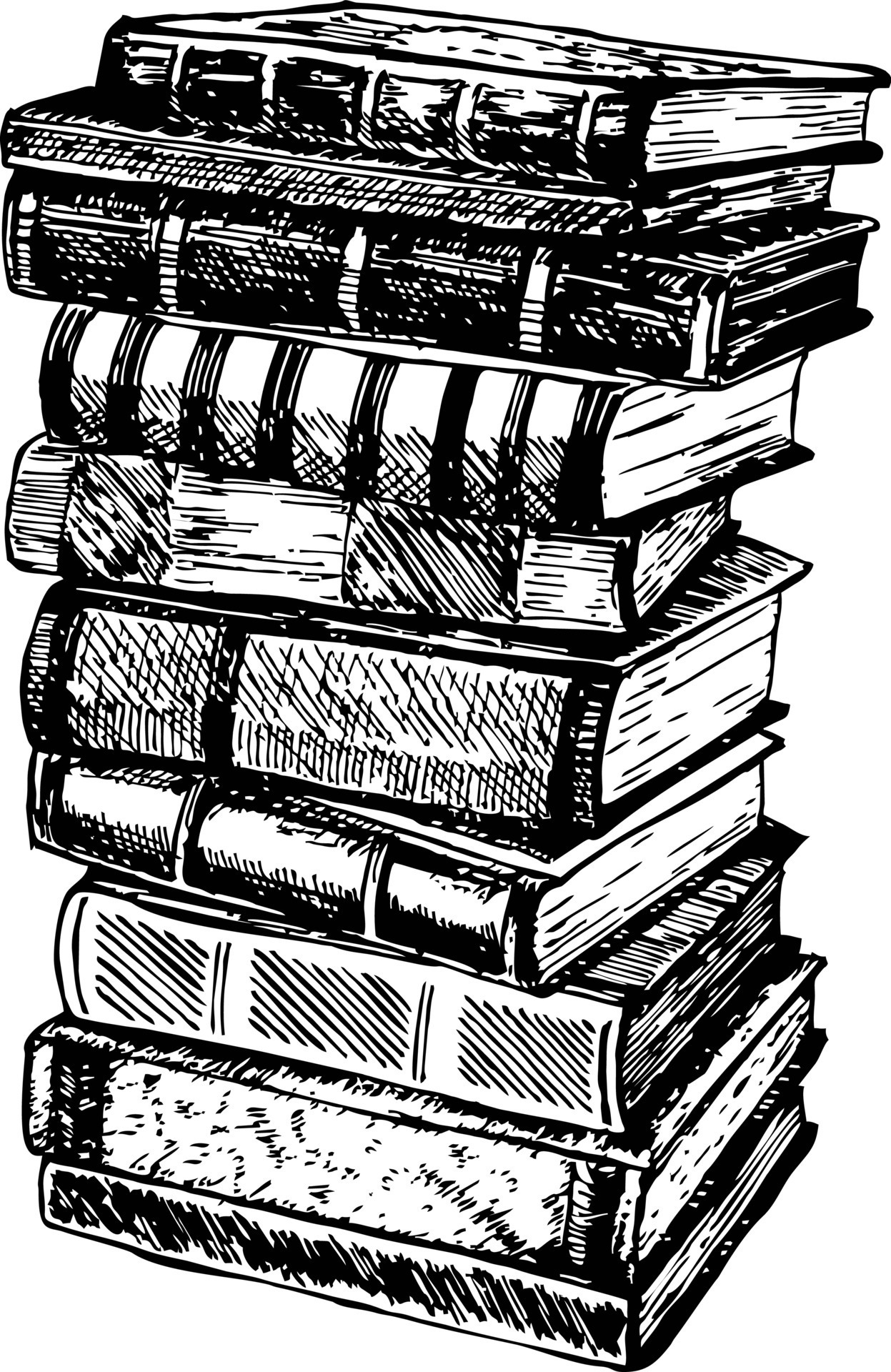 stack of books sketch 10556495 Vector Art at Vecteezy