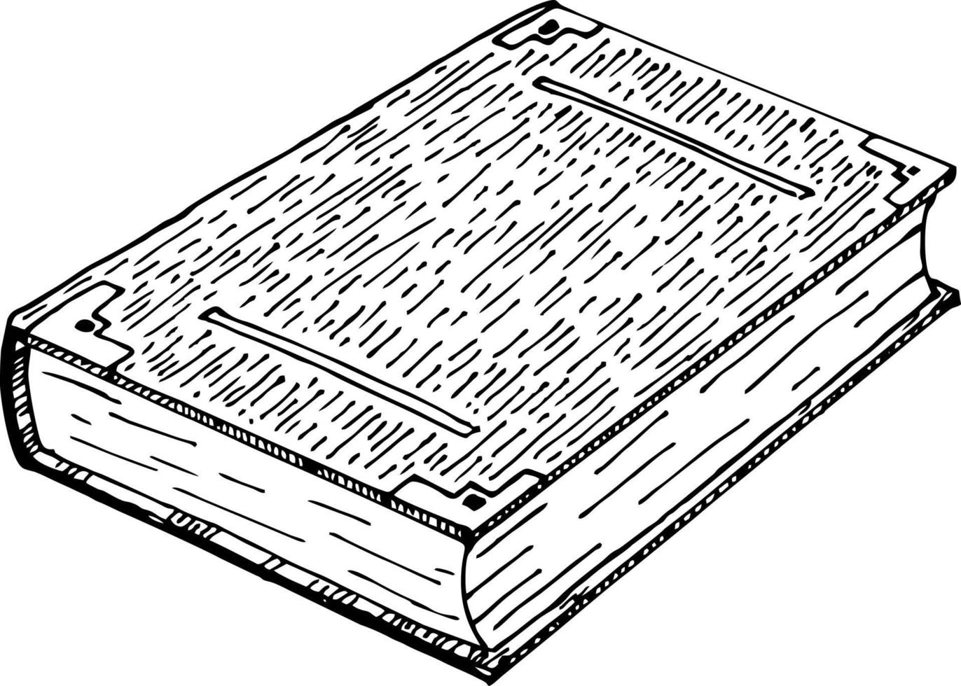 cuaderno de libro de bocetos cerrado, blanco y negro, dibujado a mano,  estilo de boceto 10556499 Vector en Vecteezy