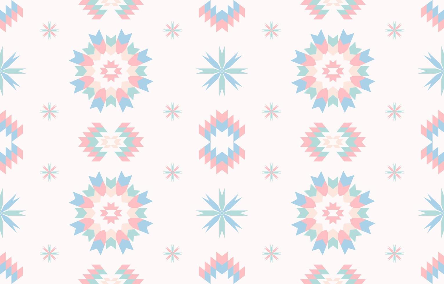 Pastel Colorful fabric seamless pattern. Aztec Ethnic geometric textile. native design. vector