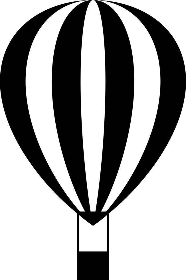 silueta en blanco y negro de un globo aerostático vector