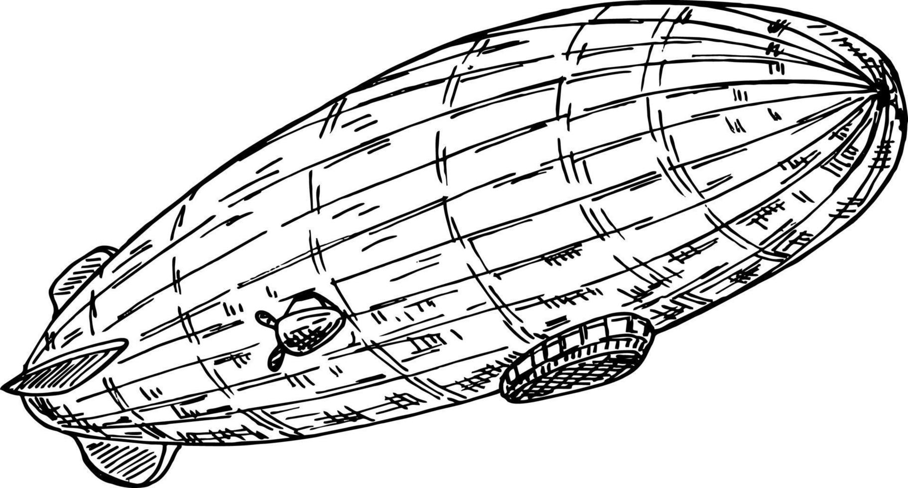 Flying airship zeppelin vector