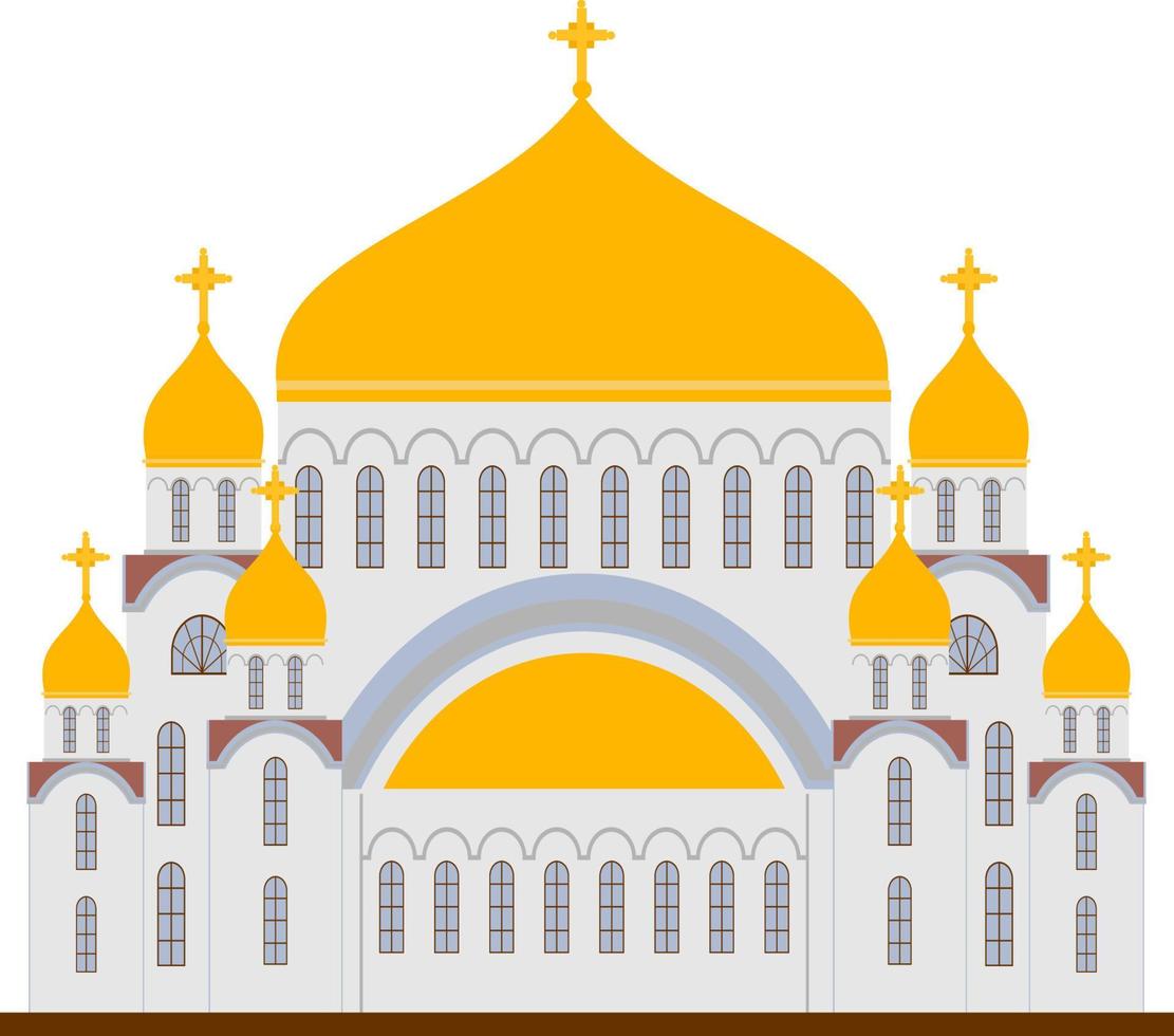 Orthodox churches icons. Religion buildings vector