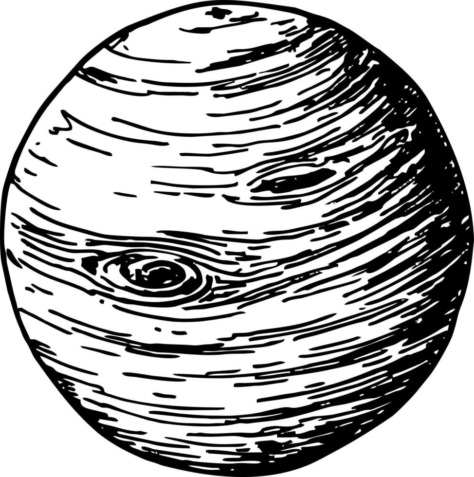 Jupiter planet icon. Sketch illustration of Jupiter planet vector icon. Logo with Jupiter Planet