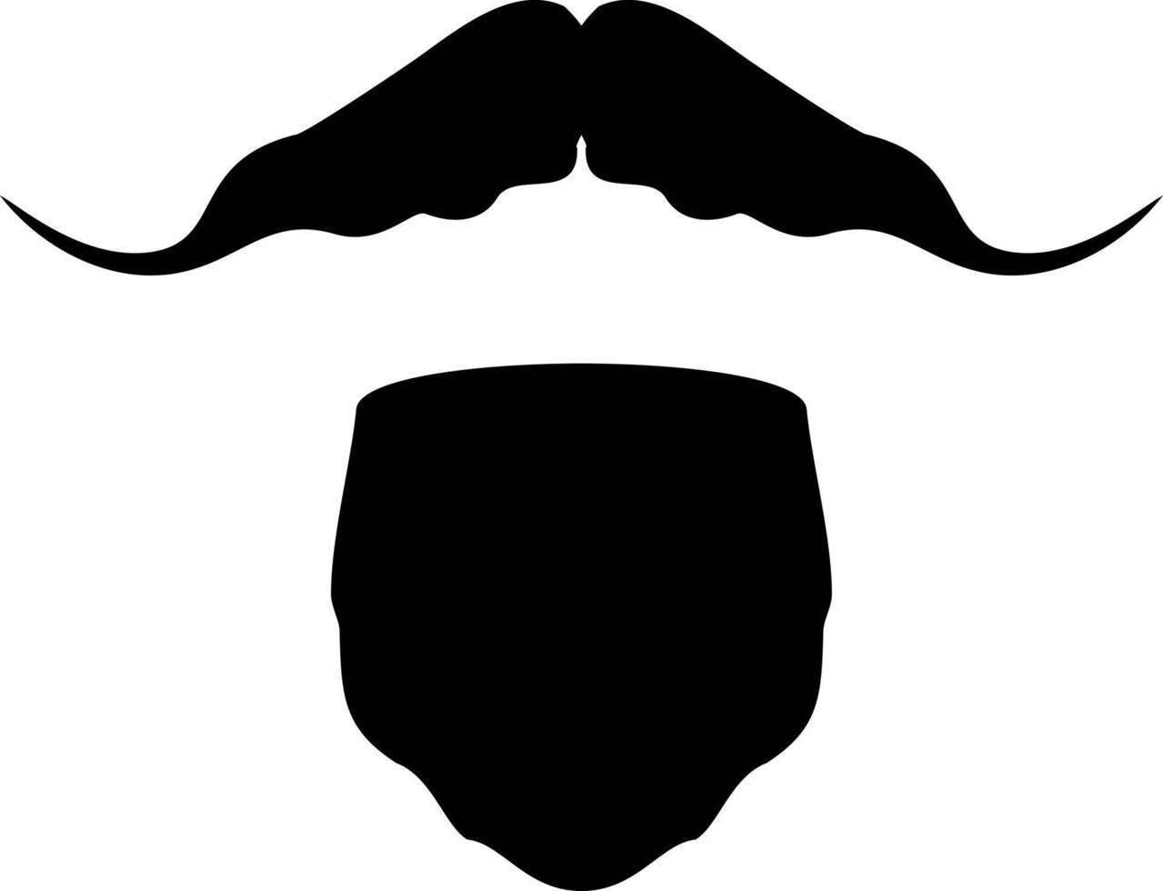 mustache and beard goatee flat vector
