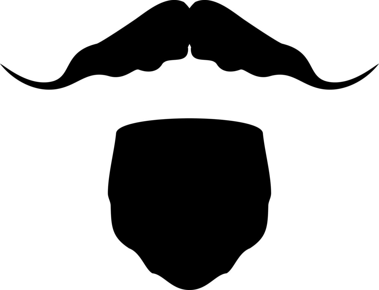 bigote y barba perilla plana vector