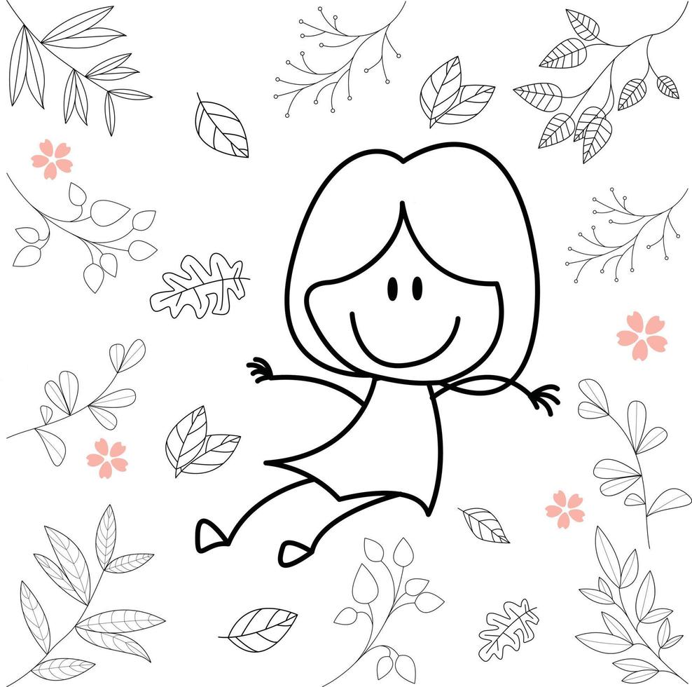 cartoon illustration of little boy having fun sitting vector