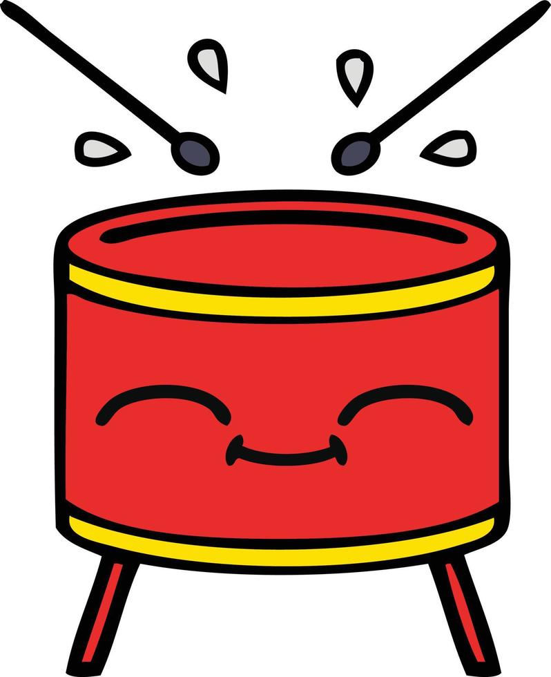 cute cartoon drum vector