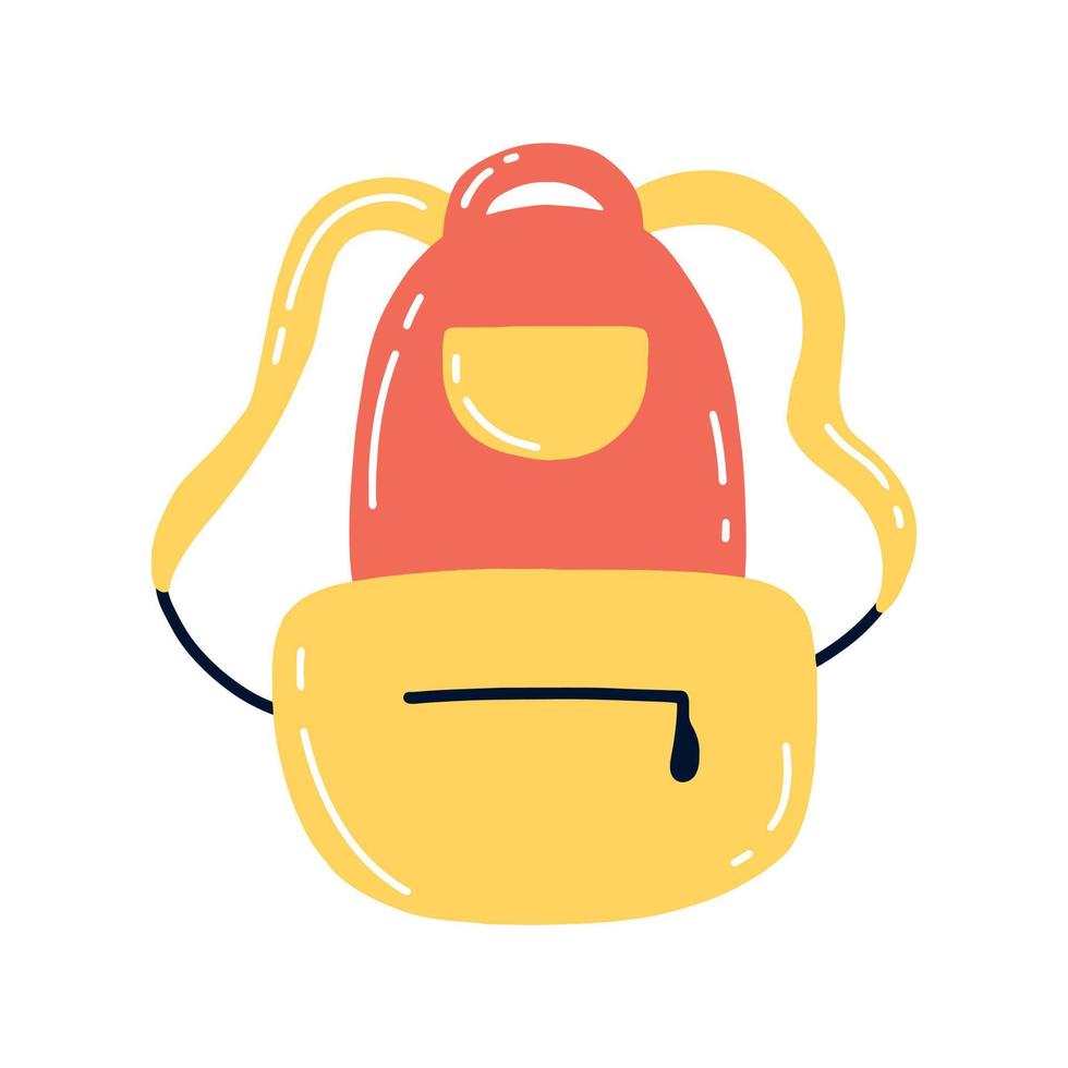 School backpack on a white background. Bright backpack. Back to school. Vector illustration.