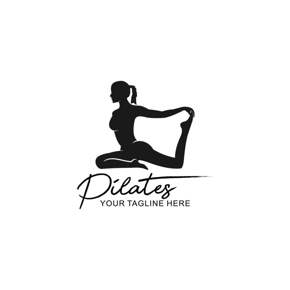 logotipo de pilates - ilustración vectorial, diseño de emblema de pilates sobre un fondo blanco. adecuado para su necesidad de diseño, logotipo, ilustración, animación, etc. vector