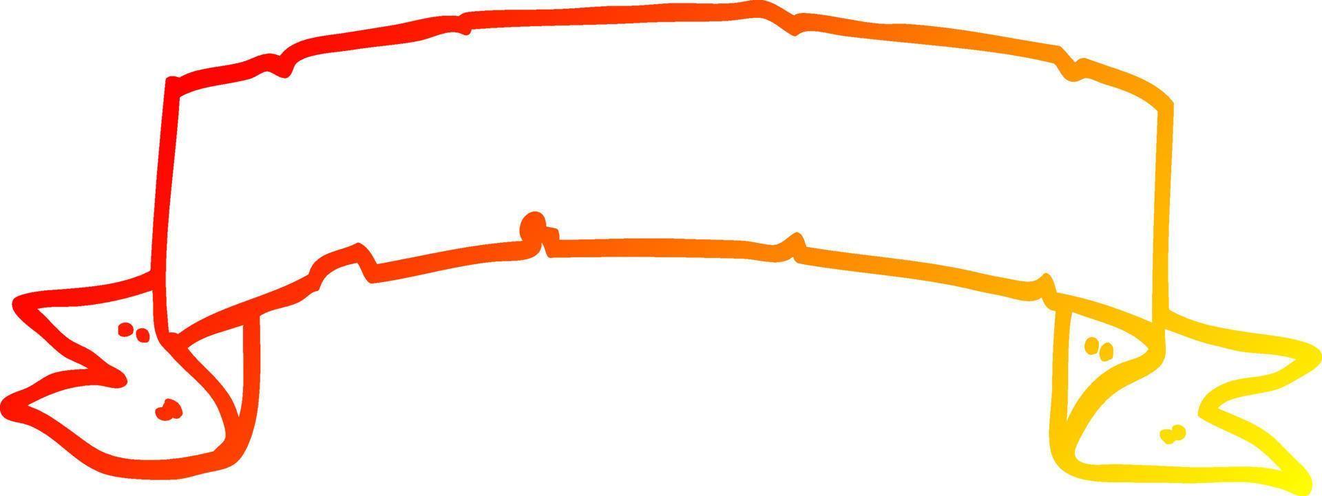 warm gradient line drawing cartoon scroll banner vector