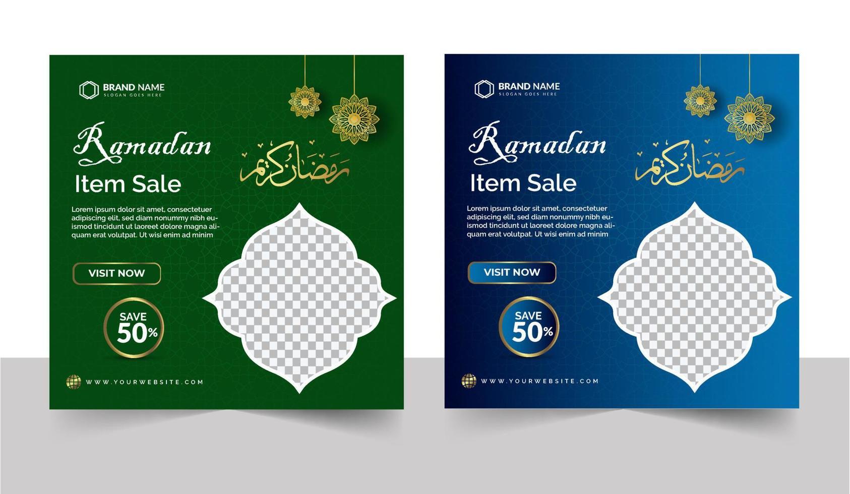 Ramadan sale social media post template vector