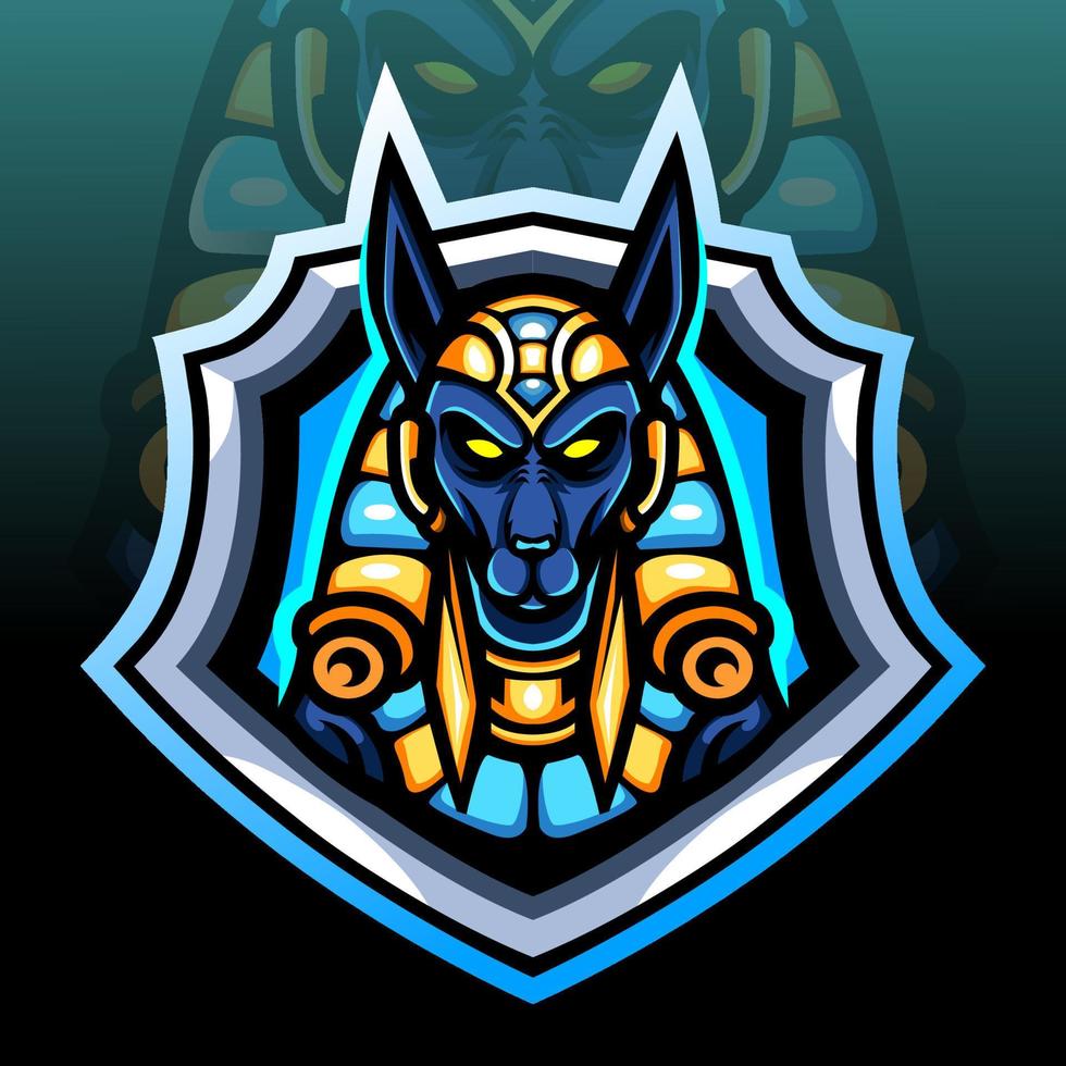 mascota anubis diseño de logotipo deportivo vector