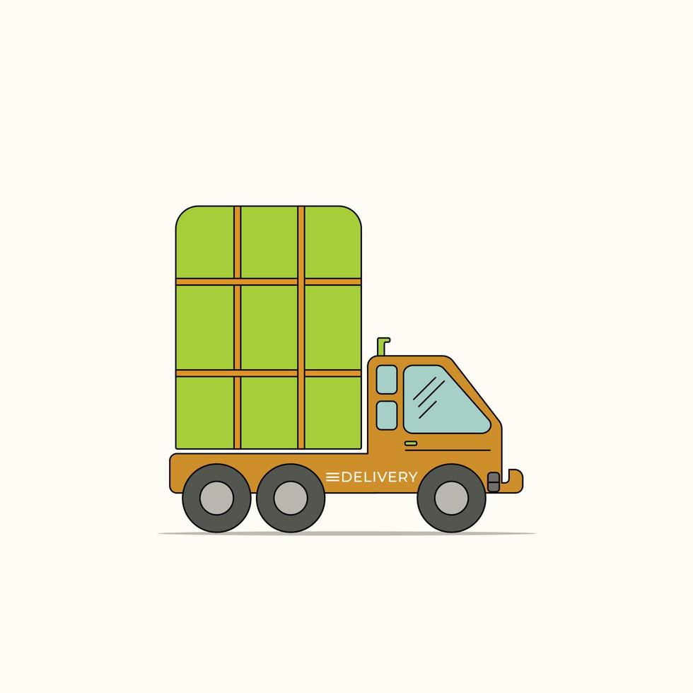 Delivery truck, delivery mobile concept vector