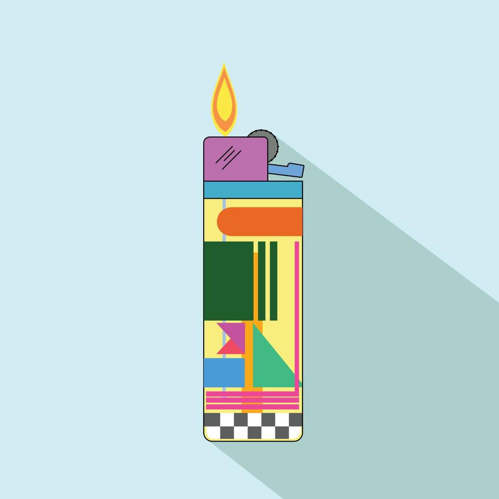 Lighter design with bauhauss style, flat design. Matches for cigarettes vector