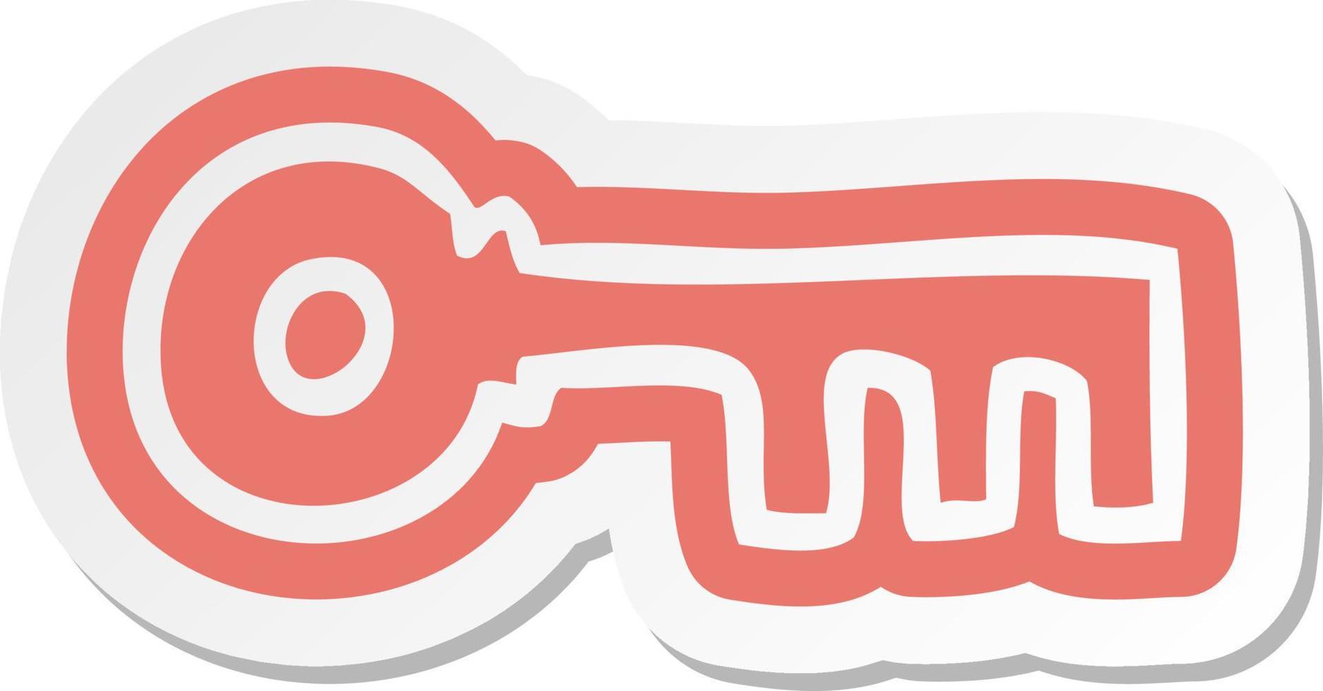cartoon sticker of a brass key vector
